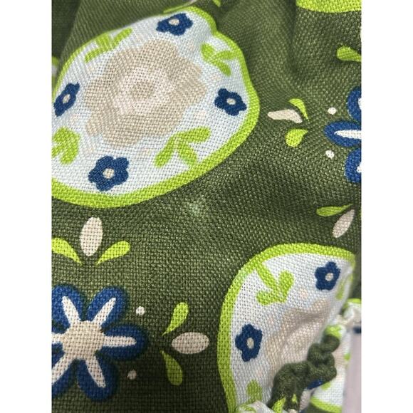 Innika Choo Dress 100% Linen Floral Dart Off Shoulder Mini Dress Boho Chic Green - Picture 12 of 13